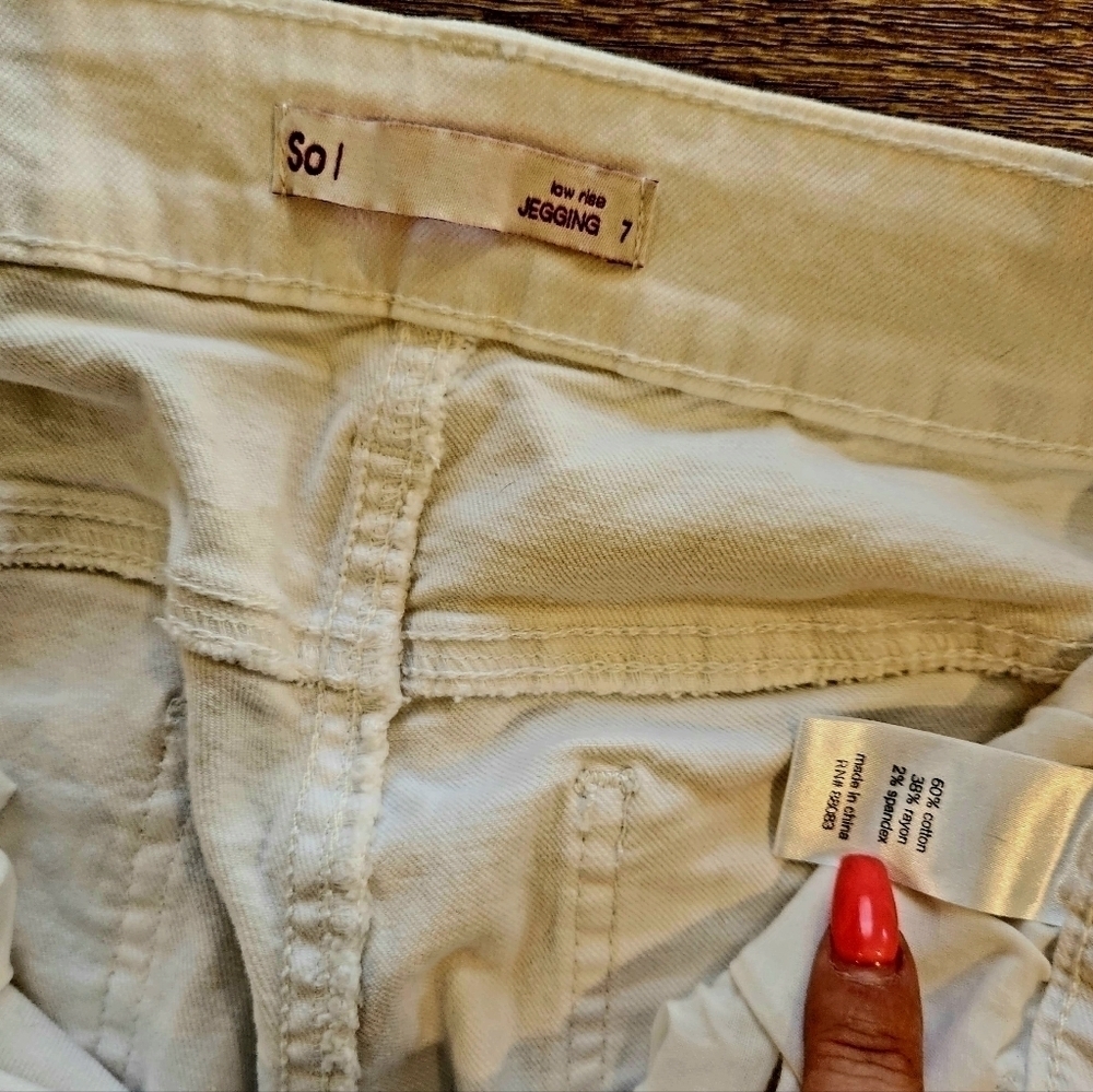 So low rise jeggings white size 7 - Picture 4 of 8
